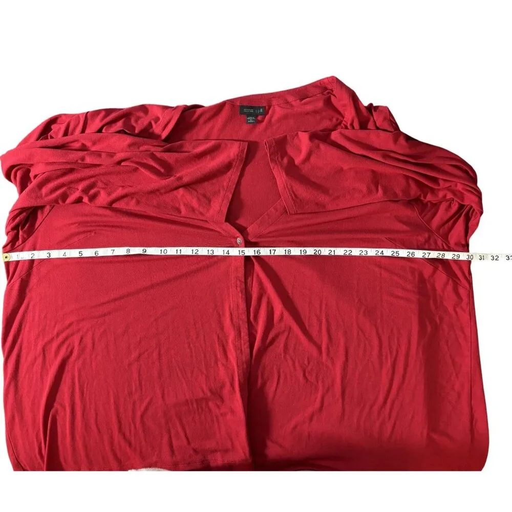 J. Jill Wearever Collection Womens 4X Red Long Sleeve Cardigan